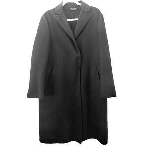 Marlowe 100% Cashmere Black Long‎ Coat Made in Italy L